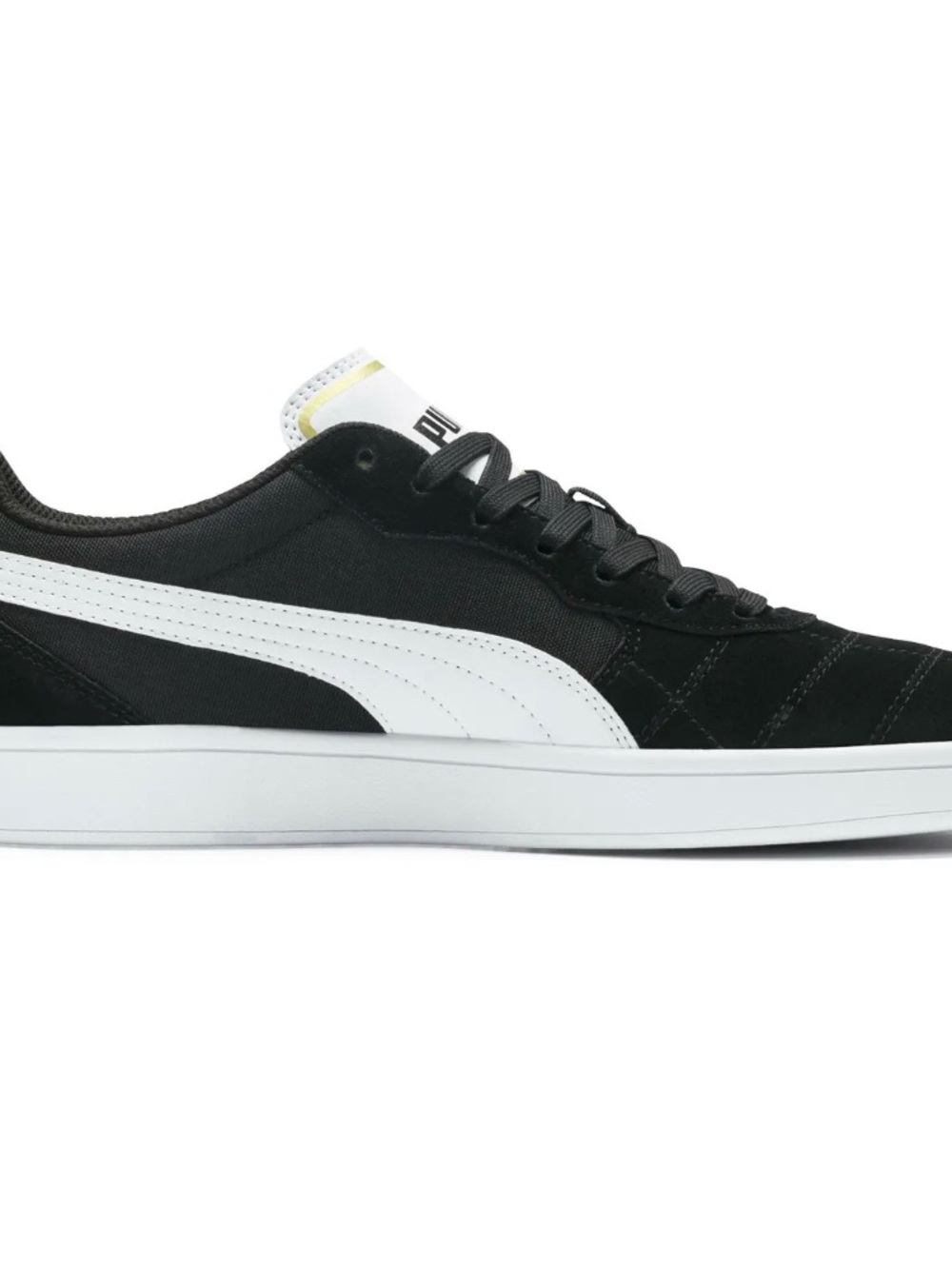 Puma Black & White Suede Low-Top Sneakers Size 9.5 - Picture 2 of 4